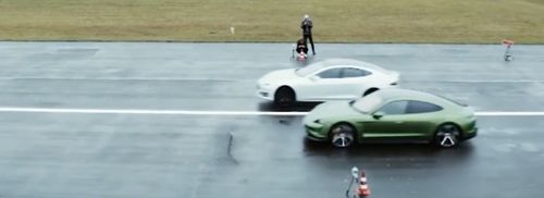 Dragrace: Nya Porsche Taycan Turbo S möter Tesla Model S P100D – vem vinner?