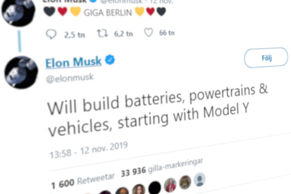 Tesla bygger fabrik i Tyskland