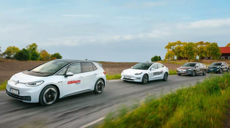 Test: Hyundai Ioniq, Kia e-Niro, Tesla Model 3 och Volkswagen ID.3 (2020)