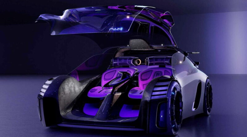 MG visar eldrivna konceptbilen Maze – med utbytbar elmotor och batteri