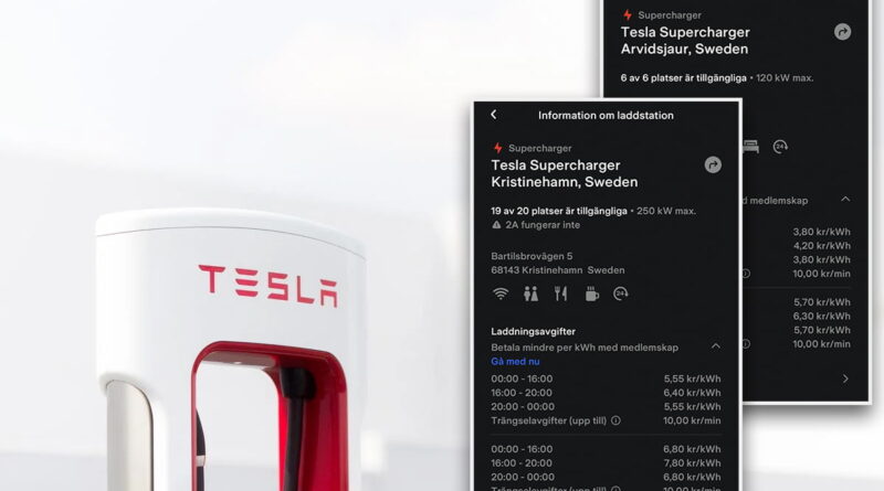 Tesla inför lägre priser på Tesla Superchargers under utvalda timmar på dygnet