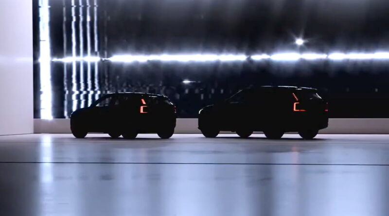 Volvo visar teaser på en ny elbil som visas 2023