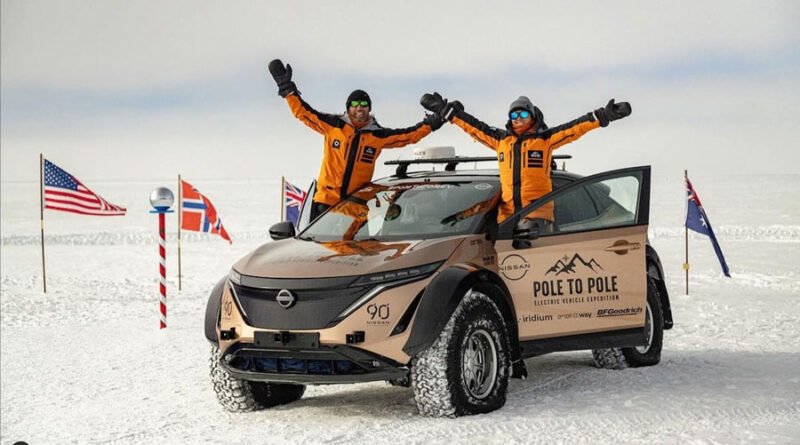 Framme! Skotskt par kör Nissan Ariya från Nord- till Sydpolen