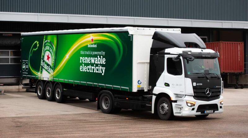 Heineken börjar med el-lastbilar från bryggeriet