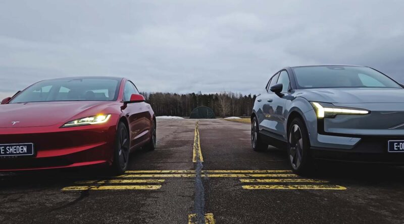 Video: Så står nya Volvo EX30 upp mot Tesla Model 3 i ett dragrace