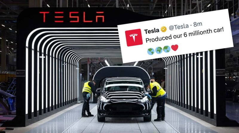 Tesla har nått sex miljoner tillverkade bilar