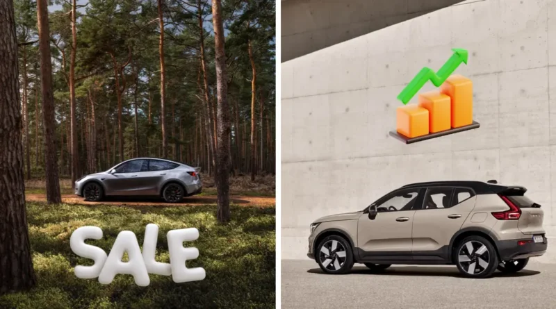 Elbilsrallyt svajar: Tesla sänker när Volvo höjer